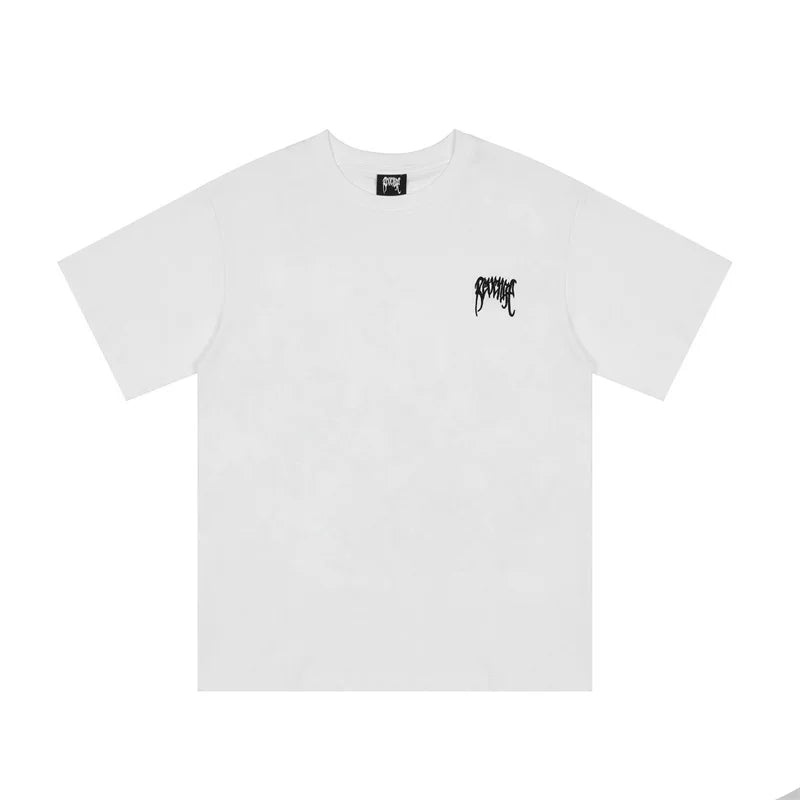 Revenge Minimalist Embroidered Logo Loose Cotton Tee