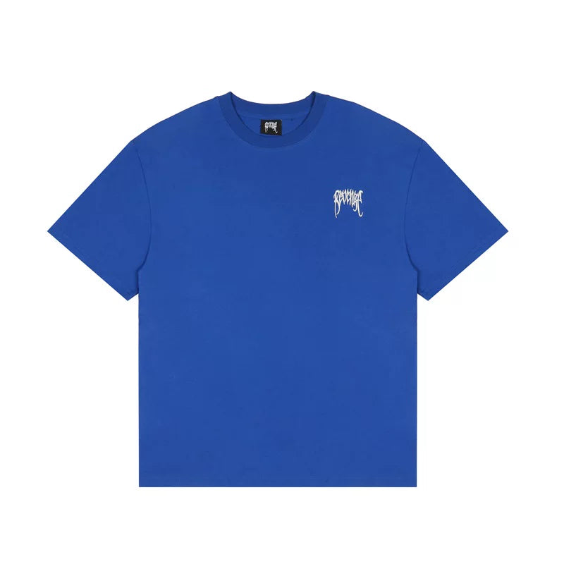 Revenge Minimalist Embroidered Logo Loose Cotton Tee