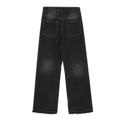 Revenge Multi Needle Embroidered Washed Straight Jeans