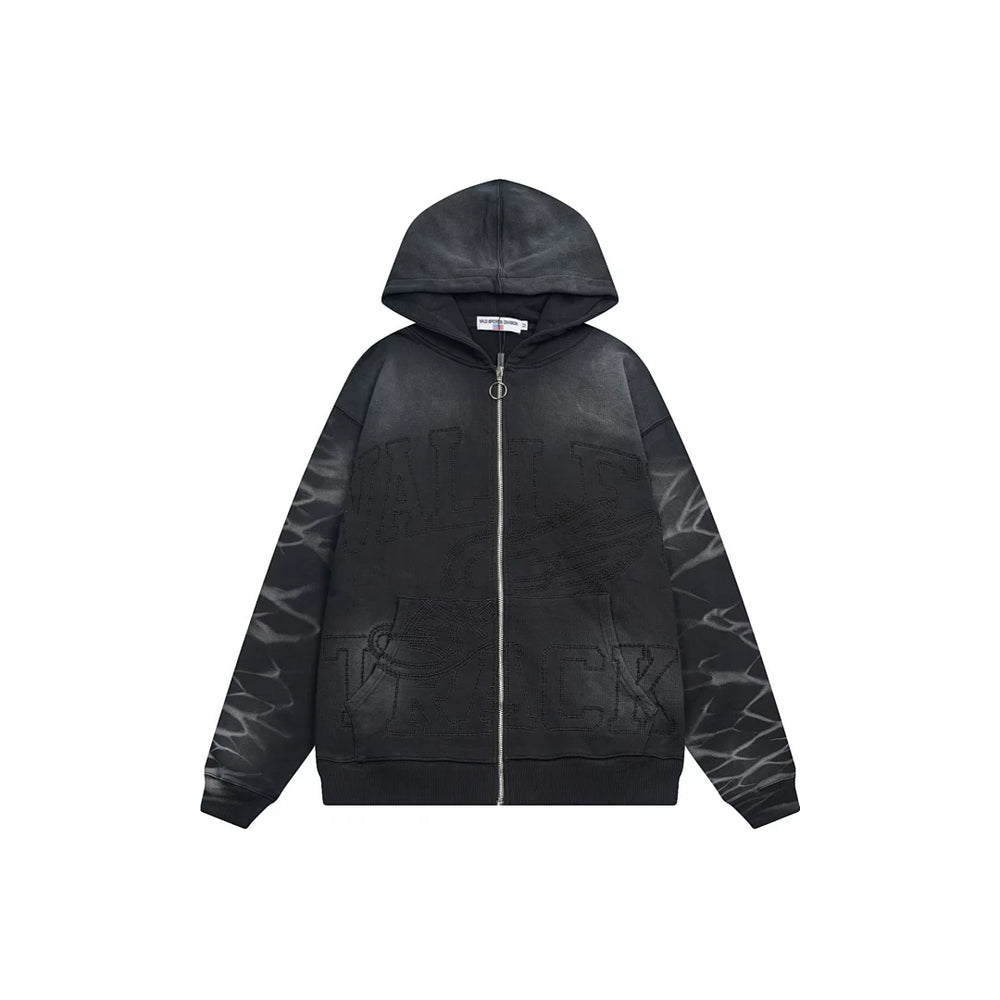 VALE VALLEY High Street Embroidered Zip Hoodie