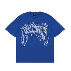 Revenge Lightning Logo Washed Oversized Cotton Tee