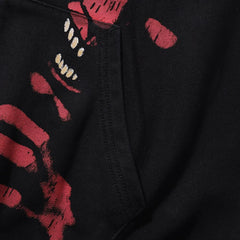 Vale Hip Hop Cartoon Character Washed Zip Hoodie