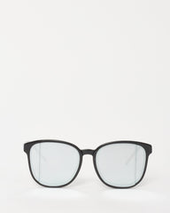 Dior Black Acetate Mirrored Lens DiorStepf Cat Eye Sunglasses