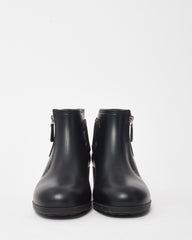 Chanel Black PVC Rubber CC Logo Ankle Booties - 38