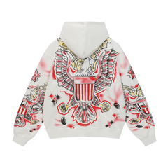 VALE VALLEY Liberty Printed Spliced Zip Hoodie