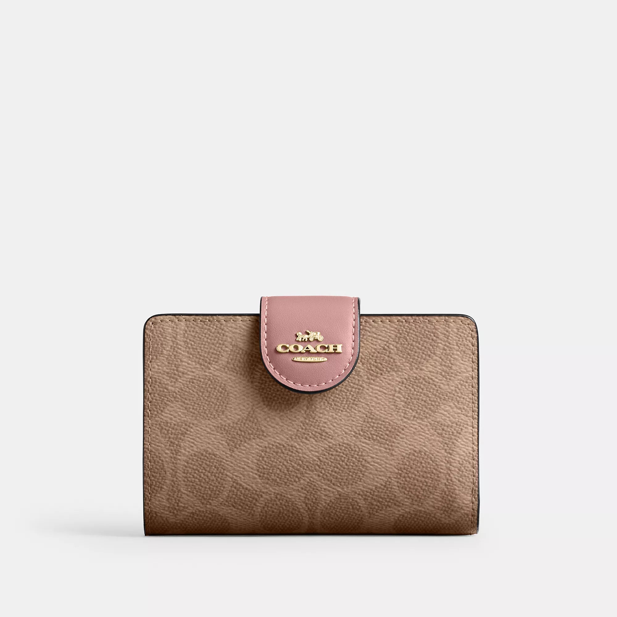 Coach Outlet Medium Corner Zip Wallet In Signature Canvas