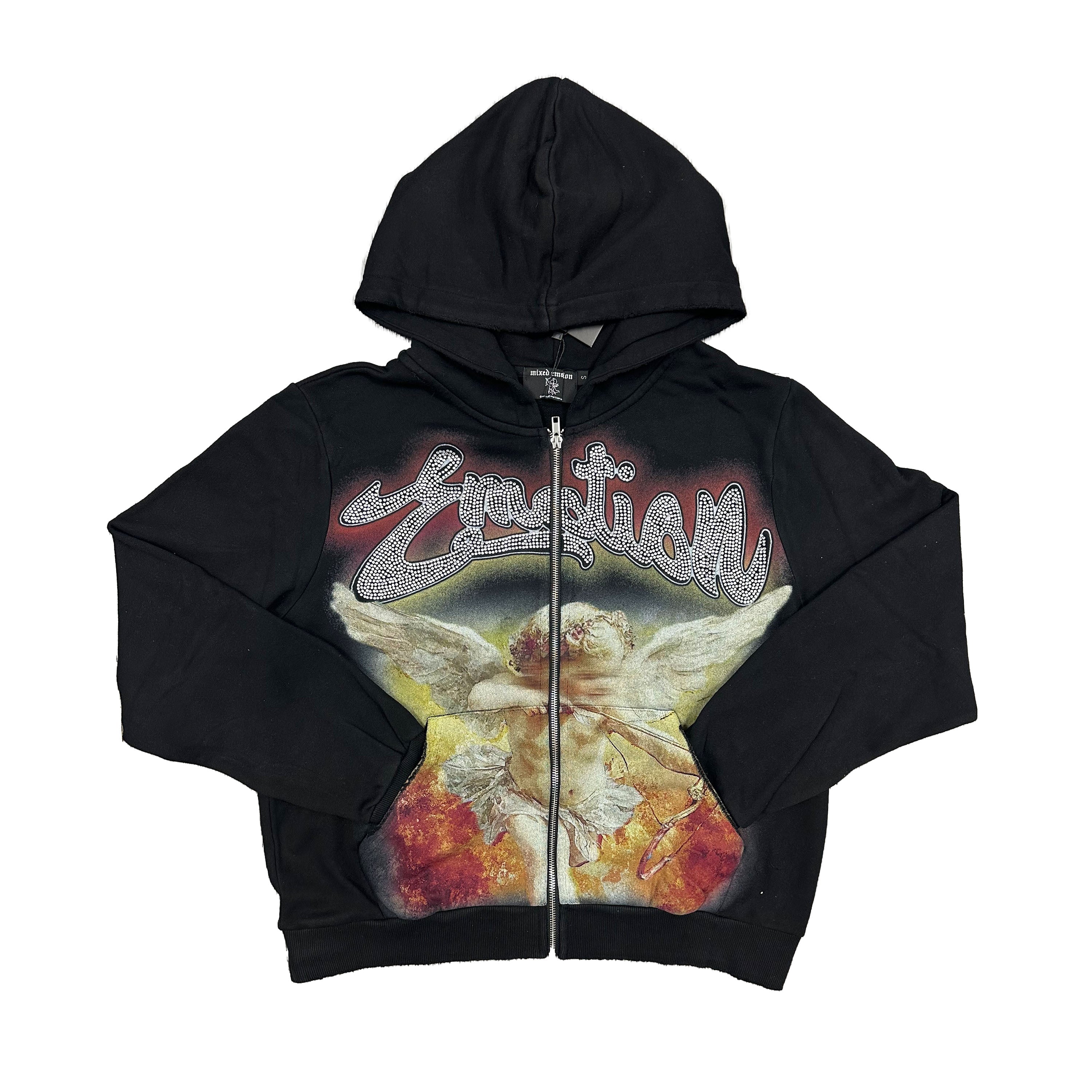 MIXED EMOTION Black “Rhinestone” Hoodie