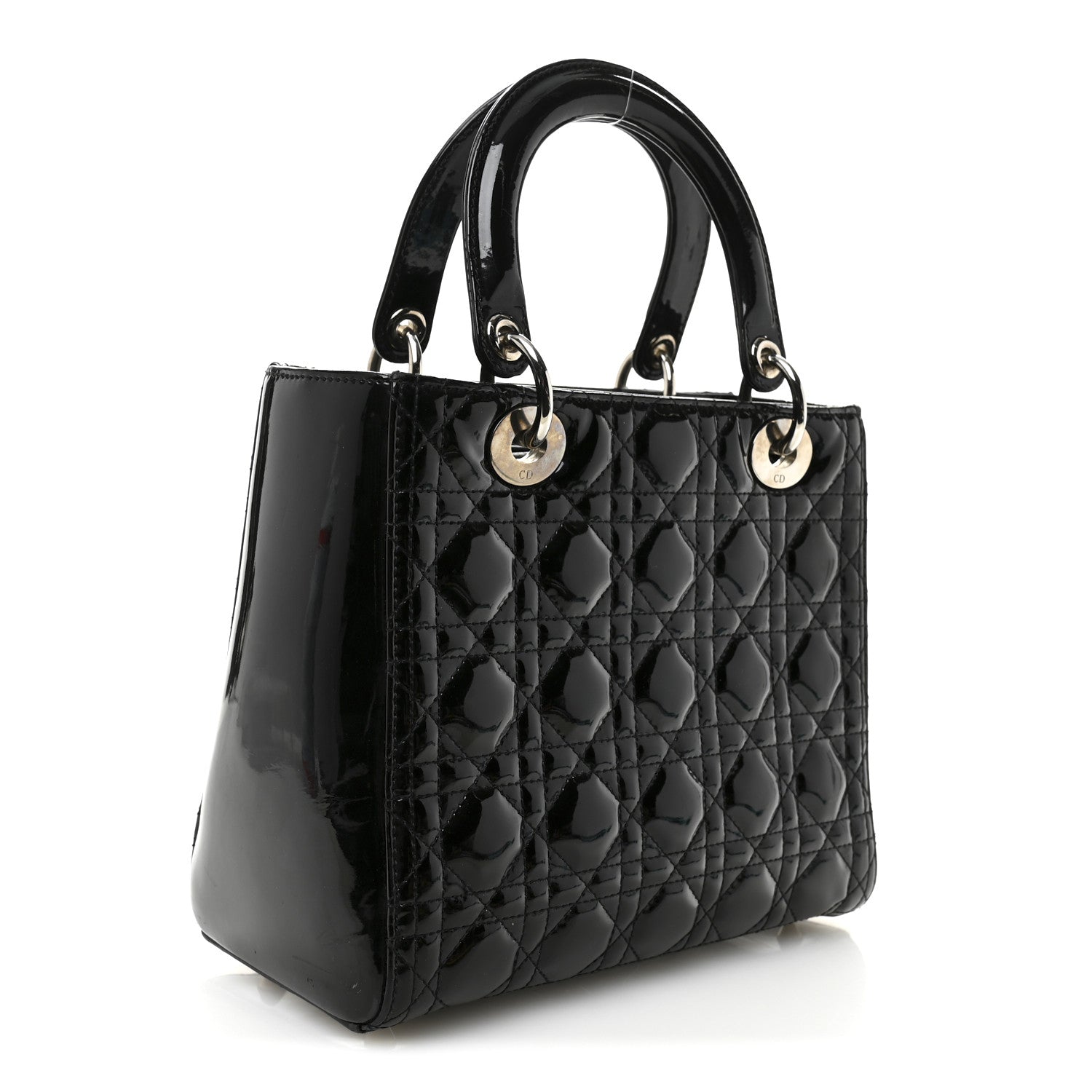 Patent Cannage Medium Lady Dior Black
