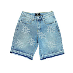 MIXED EMOTION Rhinestone Denim Shorts