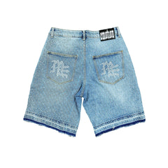 MIXED EMOTION Rhinestone Denim Shorts