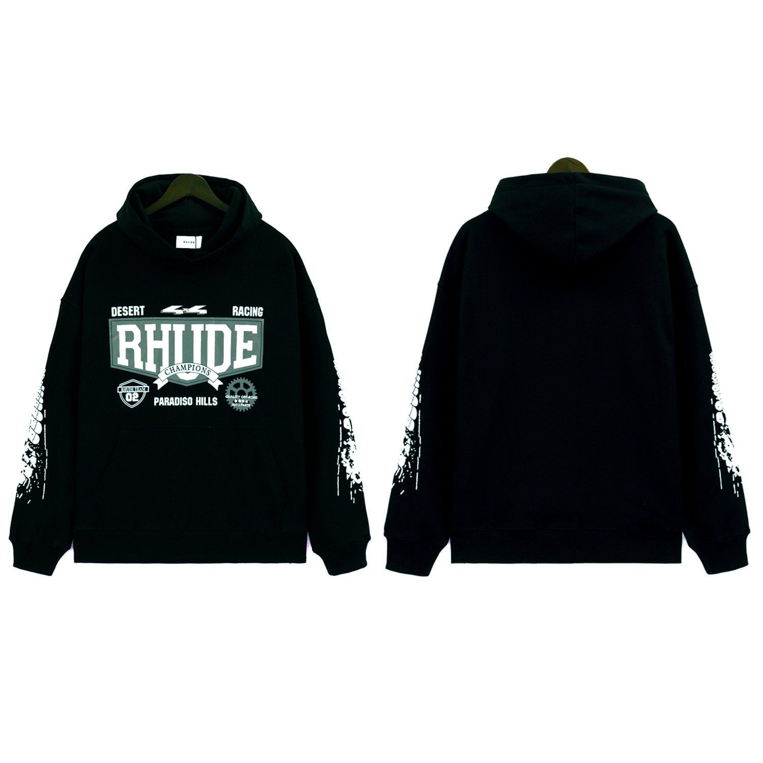RHUDE American Vintage Letter Print Loose Hooded Sweatshirt