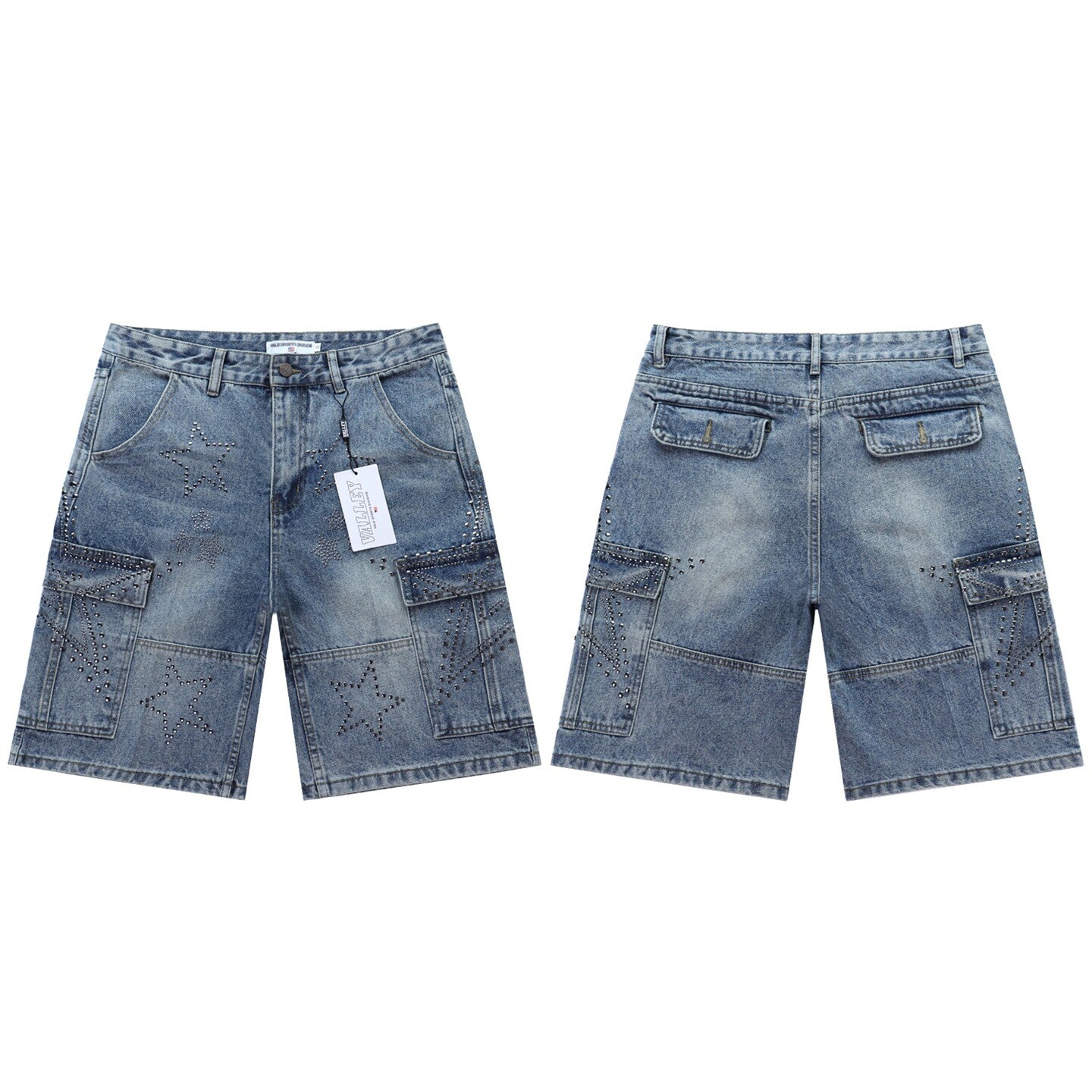 Vale Forever Retro Rhinestone Denim Shorts
