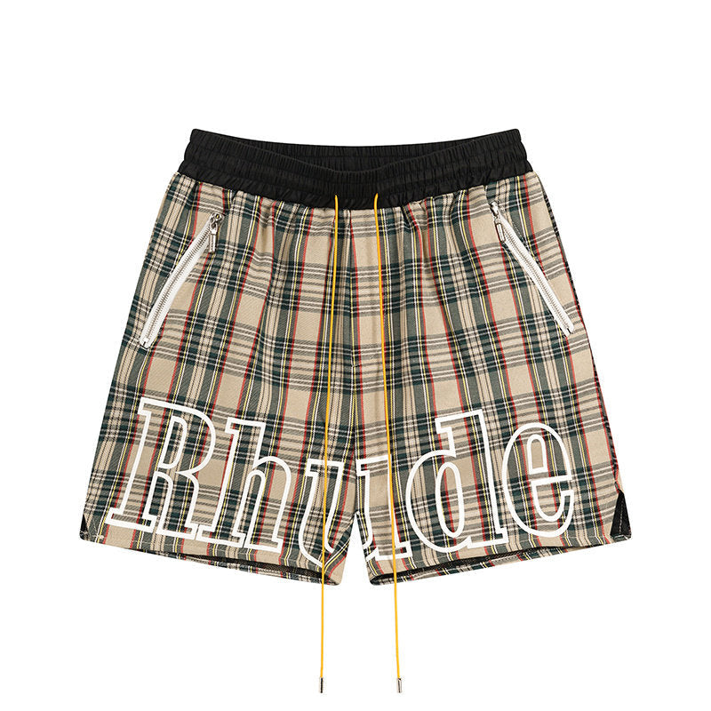 RHUDE Plaid Woven Loose Casual Summer Sports Shorts