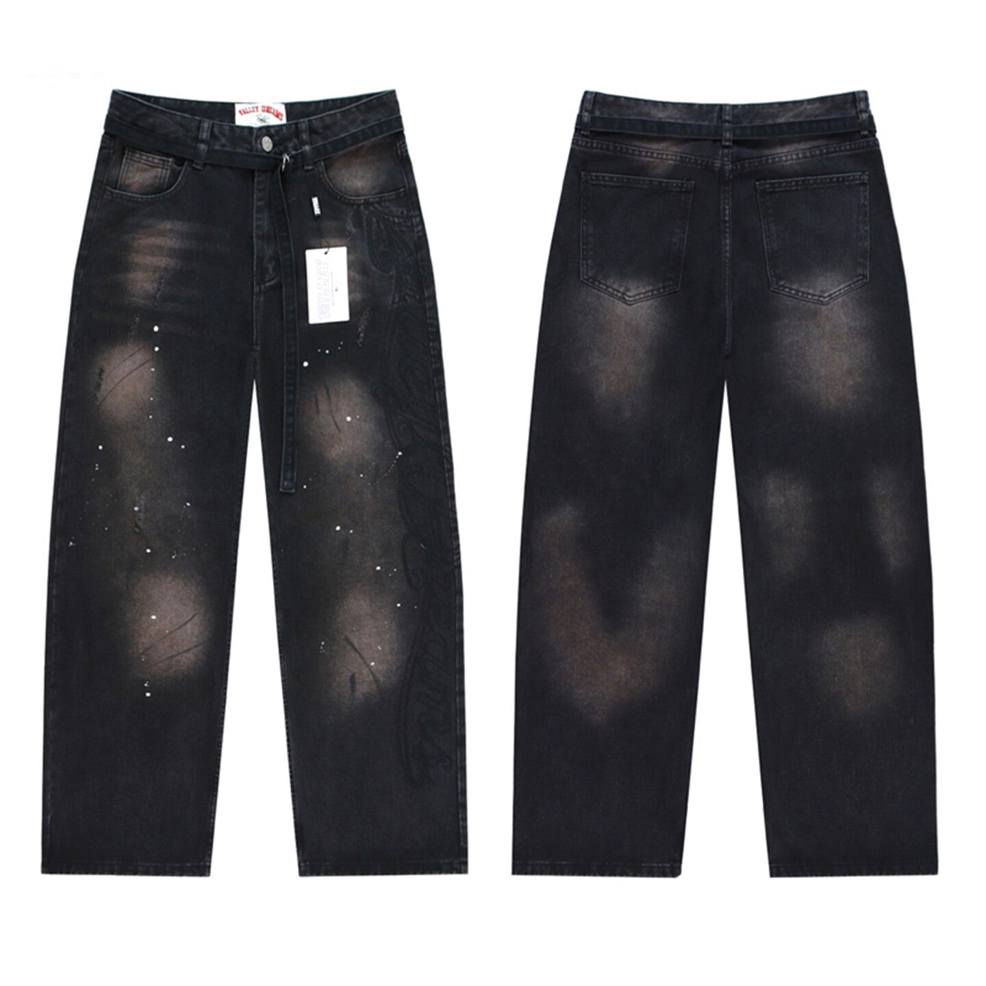 Vale Forever Retro Side Embroidered Straight Jeans