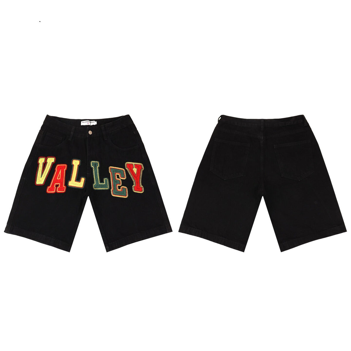 Vale Forever Rhinestone Embroidered Denim Shorts