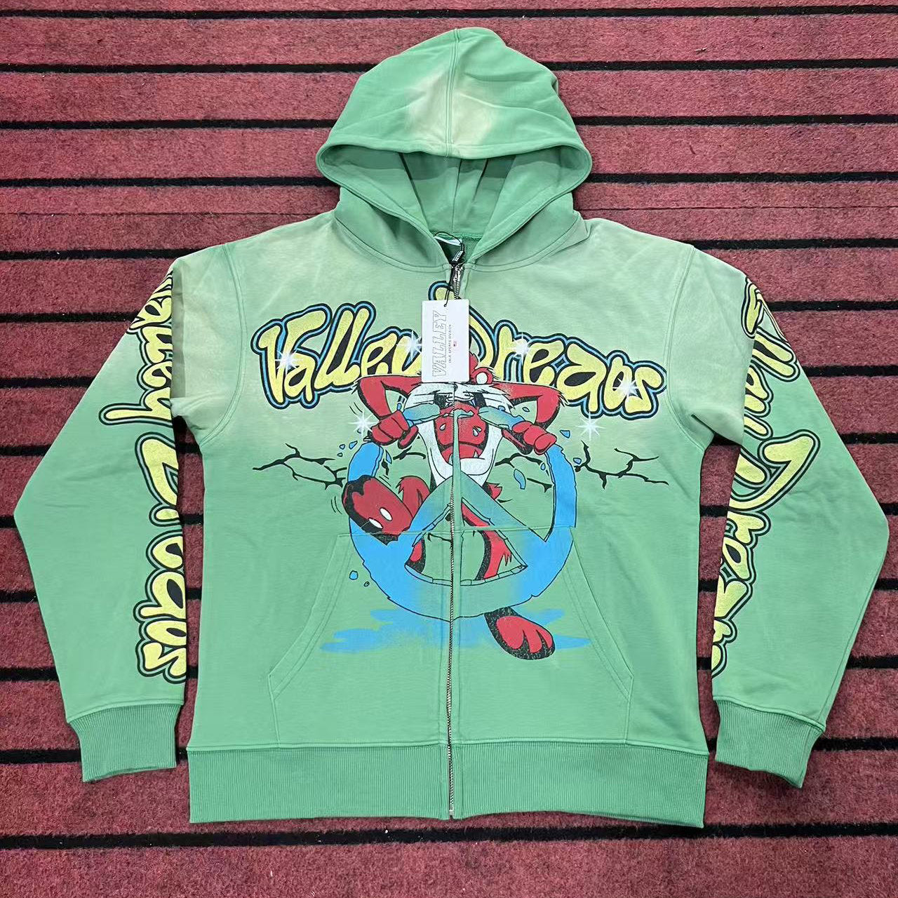 VALE VALLEY Liberty Printed Spliced Zip Hoodie