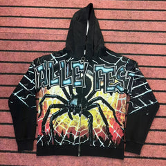 VALE VALLEY Liberty Printed Spliced Zip Hoodie