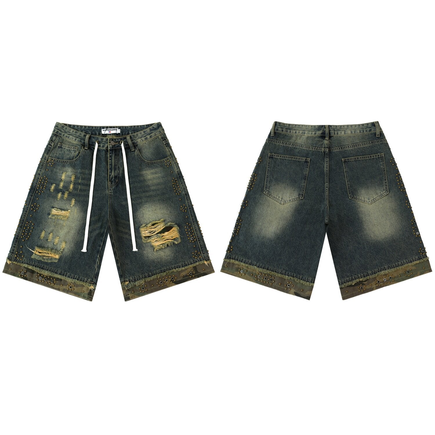 Vale Forever Retro Rhinestone Denim Shorts