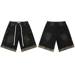Vale Forever Rhinestone Embroidered Denim Shorts